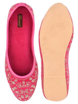 Desi Colour Pink Boutique Womens Indian Ethnic Comfort Footwear/Punjabi Jutti 5
