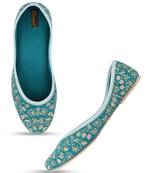 Desi Colour Green Boutique Work Womens Indian Ethnic Comfort Footwear/Punjabi Jutti