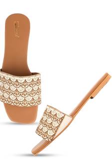 Desi Colour Multicolour1 Embroidered Slider Womens Indian Ethnic Comfort Footwear/Punjabi Jutti