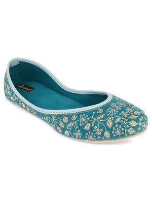 Desi Colour Green Boutique Work Womens Indian Ethnic Comfort Footwear/Punjabi Jutti 2