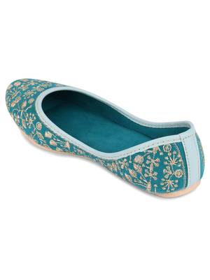 Desi Colour Green Boutique Work Womens Indian Ethnic Comfort Footwear/Punjabi Jutti 4