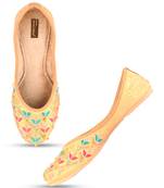 Desi Colour Gold Multi Womens Indian Ethnic Comfort Footwear/Punjabi Jutti