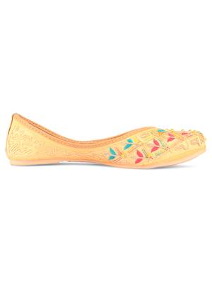 Desi Colour Gold Multi Womens Indian Ethnic Comfort Footwear/Punjabi Jutti 3