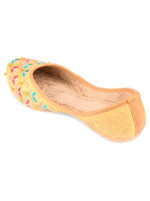 Desi Colour Gold Multi Womens Indian Ethnic Comfort Footwear/Punjabi Jutti 4