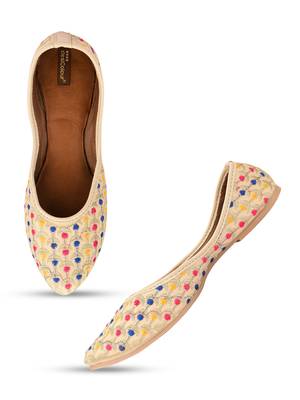 Desi Colour Multi Dots Womens Indian Ethnic Comfort Footwear/Punjabi Jutti 1