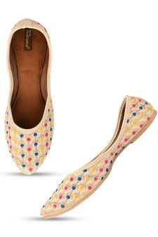 Desi Colour Multi Dots Womens Indian Ethnic Comfort Footwear/Punjabi Jutti