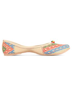 Desi Colour Multi Squared Womens Indian Ethnic Comfort Footwear/Punjabi Jutti 3