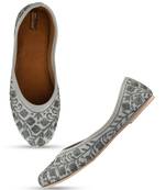 Desi Colour Grey Boutique LR Womens Indian Ethnic Comfort Footwear/Punjabi Jutti