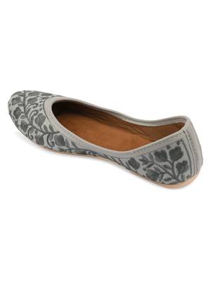 Desi Colour Grey Boutique LR Womens Indian Ethnic Comfort Footwear/Punjabi Jutti 4