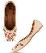 Desi Colour Multi Off White Womens Indian Ethnic Comfort Footwear/Punjabi Jutti