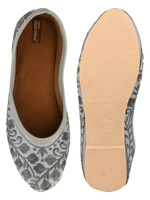 Desi Colour Grey Boutique LR Womens Indian Ethnic Comfort Footwear/Punjabi Jutti 5