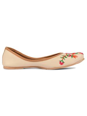 Desi Colour Multi Off White Womens Indian Ethnic Comfort Footwear/Punjabi Jutti 3