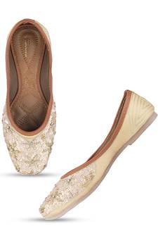 Desi Colour Pink Designer Dabka Womens Indian Ethnic Comfort Footwear/Punjabi Jutti