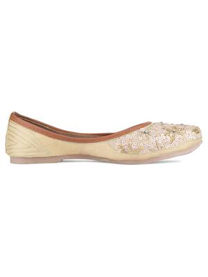 Desi Colour Pink Designer Dabka Womens Indian Ethnic Comfort Footwear/Punjabi Jutti 3