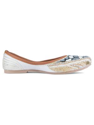 Desi Colour Multi Designer Dabka Womens Indian Ethnic Comfort Footwear/Punjabi Jutti3 3
