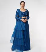 BLUE LAYERED SKIRT SET