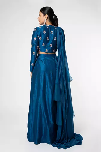 BLUE LAYERED SKIRT SET