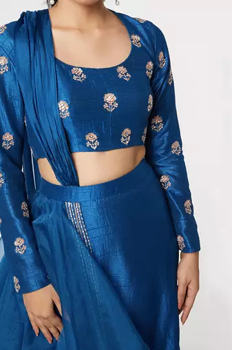 BLUE LAYERED SKIRT SET