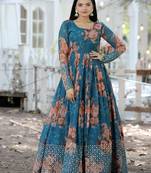 Rama Digital Printed Georgette Embroidery Zari Sequins-work Gown