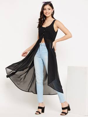 Black solid polyester party-tops 2