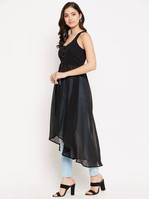 Black solid polyester party-tops 4