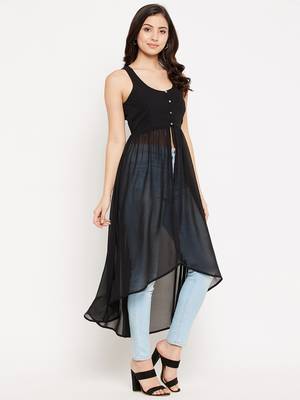 Black solid polyester party-tops 5