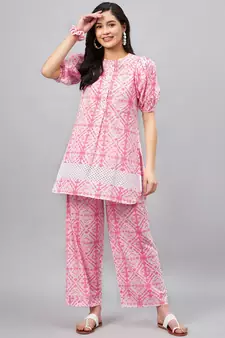 Pink printed pure cotton salwar