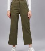Olive
 plain
 cotton
 trousers