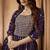 Dark violet embroidered georgette salwar kameez