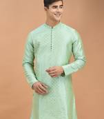 DEYANN Jacquard Silk Woven Design Kurta For Men