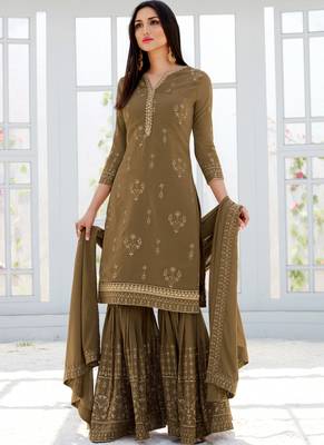 Green embroidered georgette salwar kameez 1