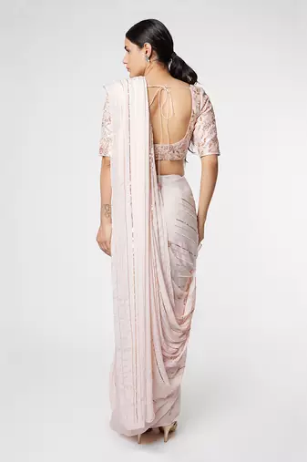 BLUSH PINK EMBROIDERED SAREE