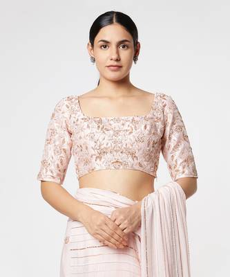 BLUSH PINK EMBROIDERED SAREE 3
