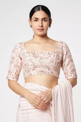 BLUSH PINK EMBROIDERED SAREE