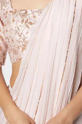 BLUSH PINK EMBROIDERED SAREE