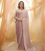 Lilac saree with corset blouse