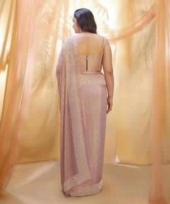 Lilac saree with corset blouse 3