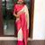 Cream woven banarasi silk saree with blouse