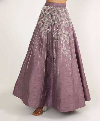 DUSTED MAUVE LILAC EMBRIDERED LEHENGA 4
