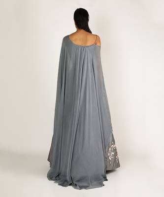 GREY EMBROIDERED LEHENGA SET 2