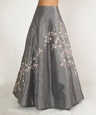 GREY EMBROIDERED LEHENGA SET 4