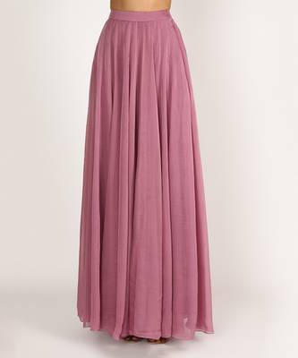 PURPLE  EMBROIDERED COLLAR NECK SKIRT SET 4