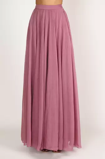 PURPLE  EMBROIDERED COLLAR NECK SKIRT SET