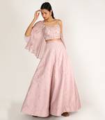 DUSTED PINK EMBROIDERED LEHENGA SET