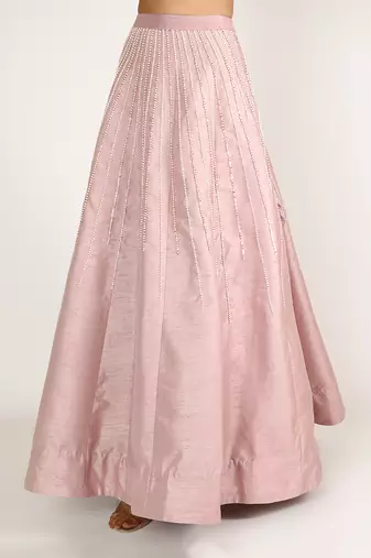 DUSTED PINK EMBROIDERED LEHENGA SET