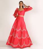 ROSE PINK EMBROIDERED SAREE SET