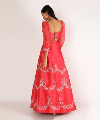 ROSE PINK EMBROIDERED SAREE SET 2