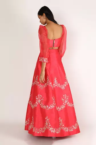 ROSE PINK EMBROIDERED SAREE SET