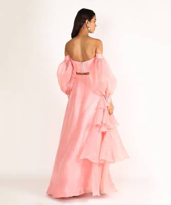 PINK ORGANZA CORSET LEHENGA SET 2