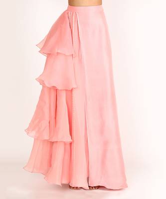 PINK ORGANZA CORSET LEHENGA SET 4